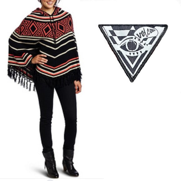 Volcom Jackets & Blazers - VOLCOM Machu Peaches Fringe Hooded Poncho